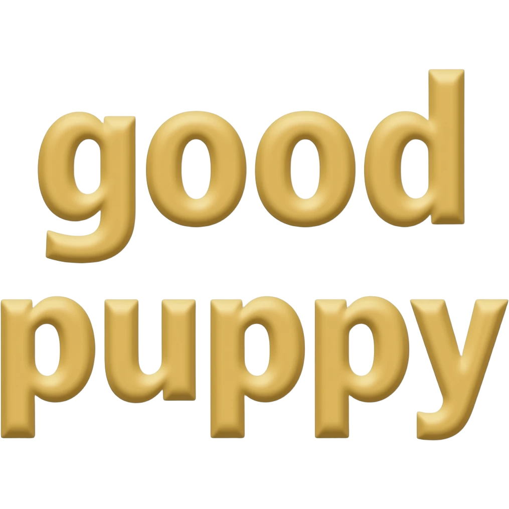 text that says good puppy emoji
