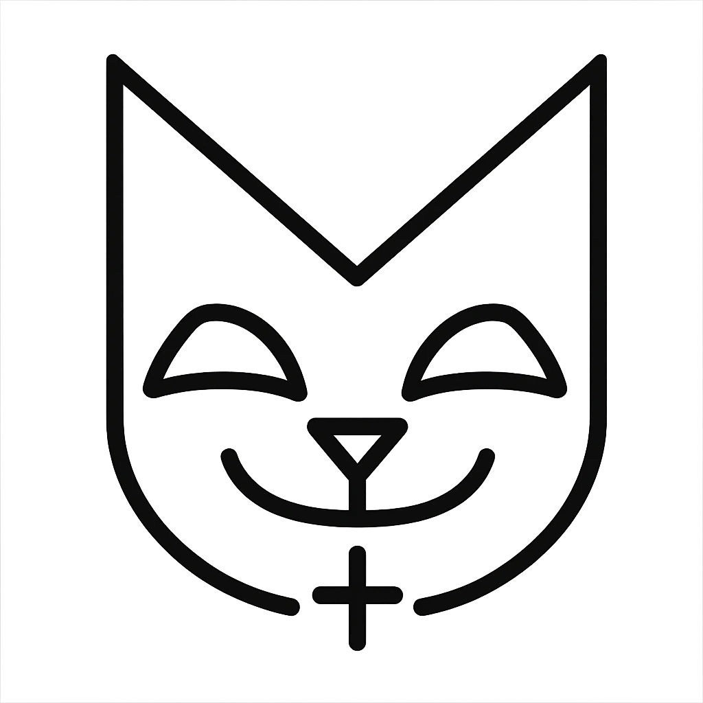 Turn this geometric symbol into a simplified, expressive emoticon suitable for use as a digital emoji. Keep the core shape recognizable but make the lines simpler and the expression clear and emotive. Transparent background. emoji