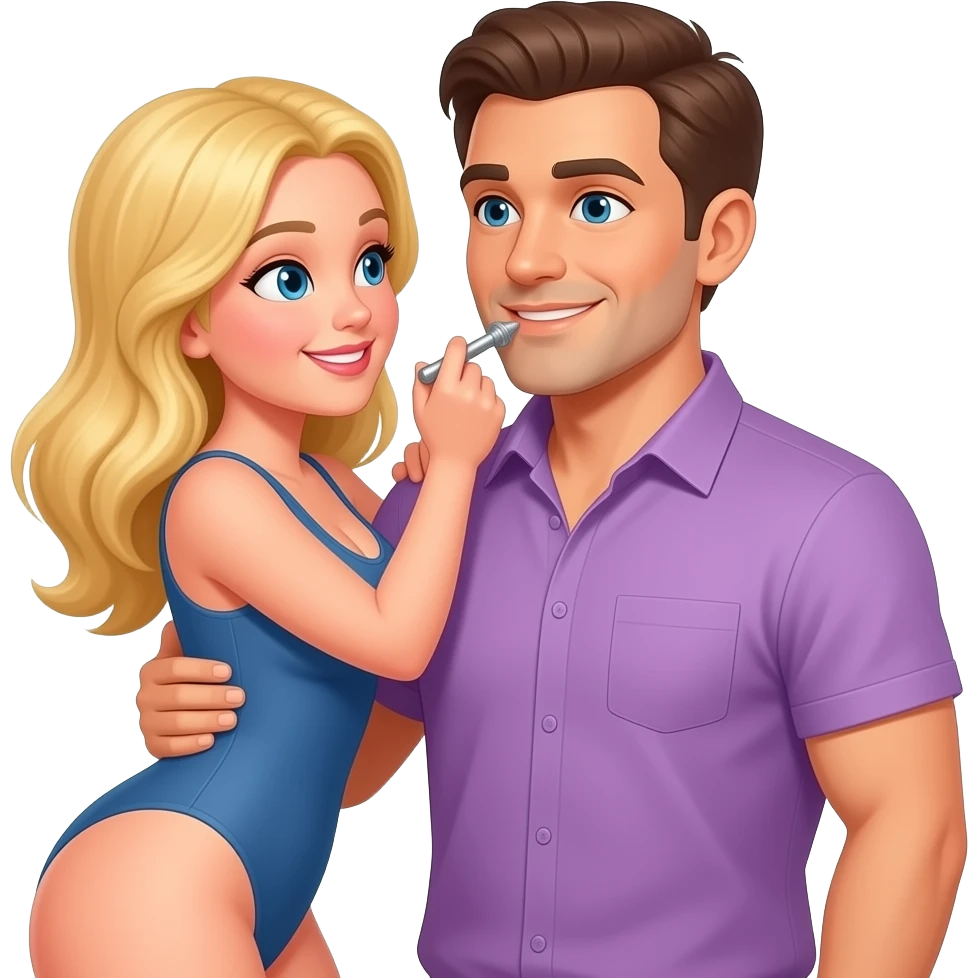 Blond woman Anal Pegging a man emoji