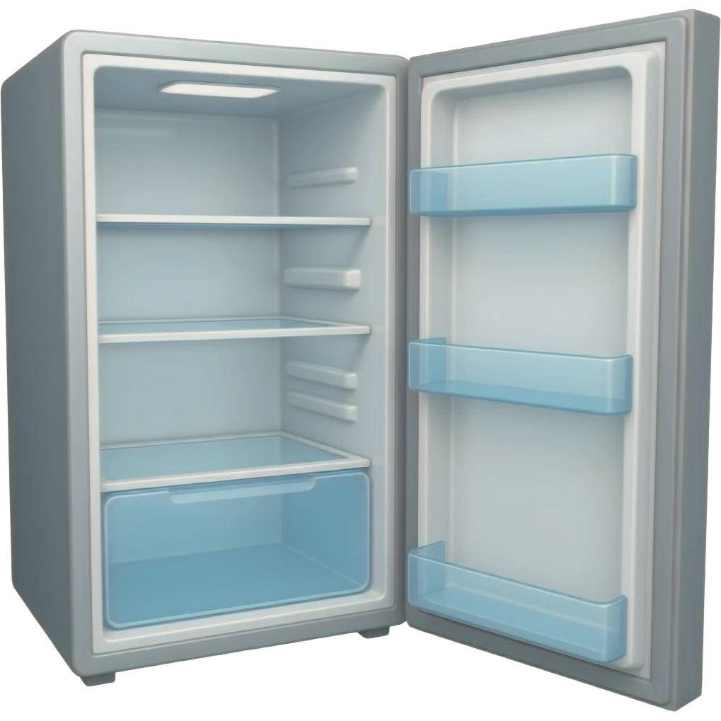 An extremely simplified refrigerator is open. emoji