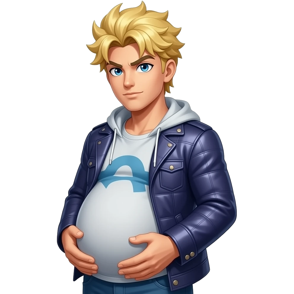 A pregnant man that looks like Dio from Jojo’s Bizzare Adventure emoji