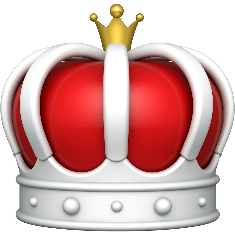 red and white crown emoji