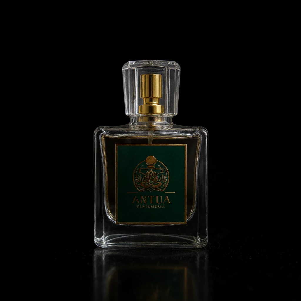 A luxury studio product shot of an intricate glass perfume bottle, dramatic low-key lighting, strong rim lighting to define the shape, isolated on a solid black background, hyper-detailed, commercial aesthetic emoji