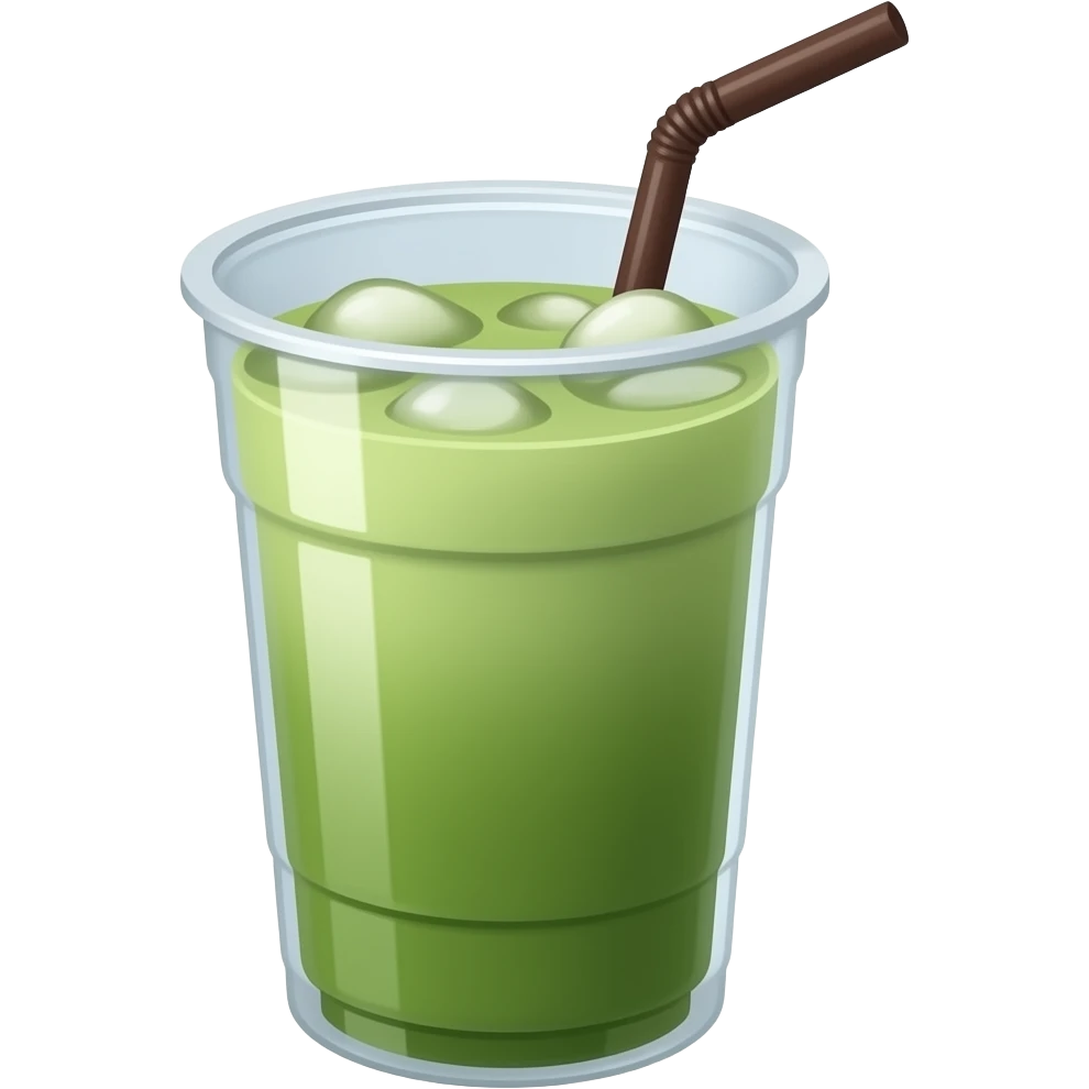 Iced matcha latte without straw emoji