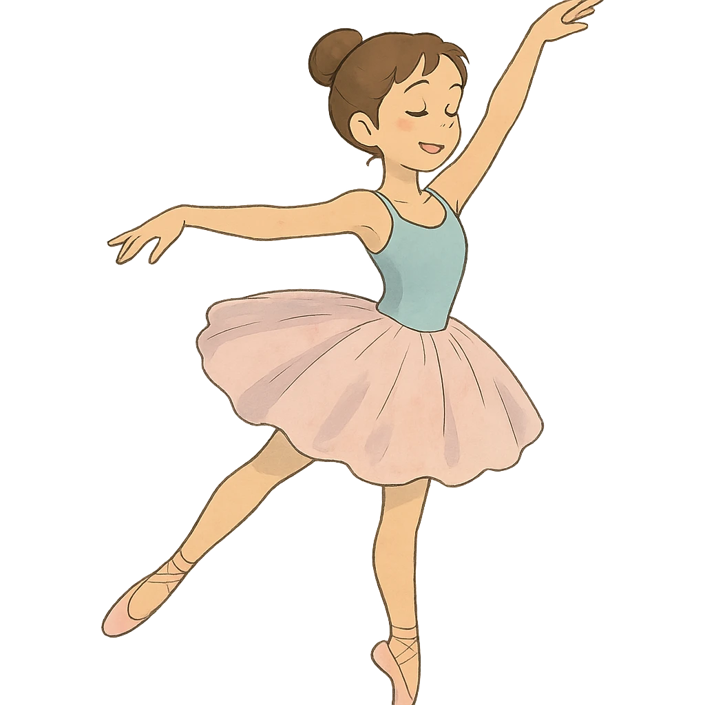 ghibli style ballet dancing girl emoji