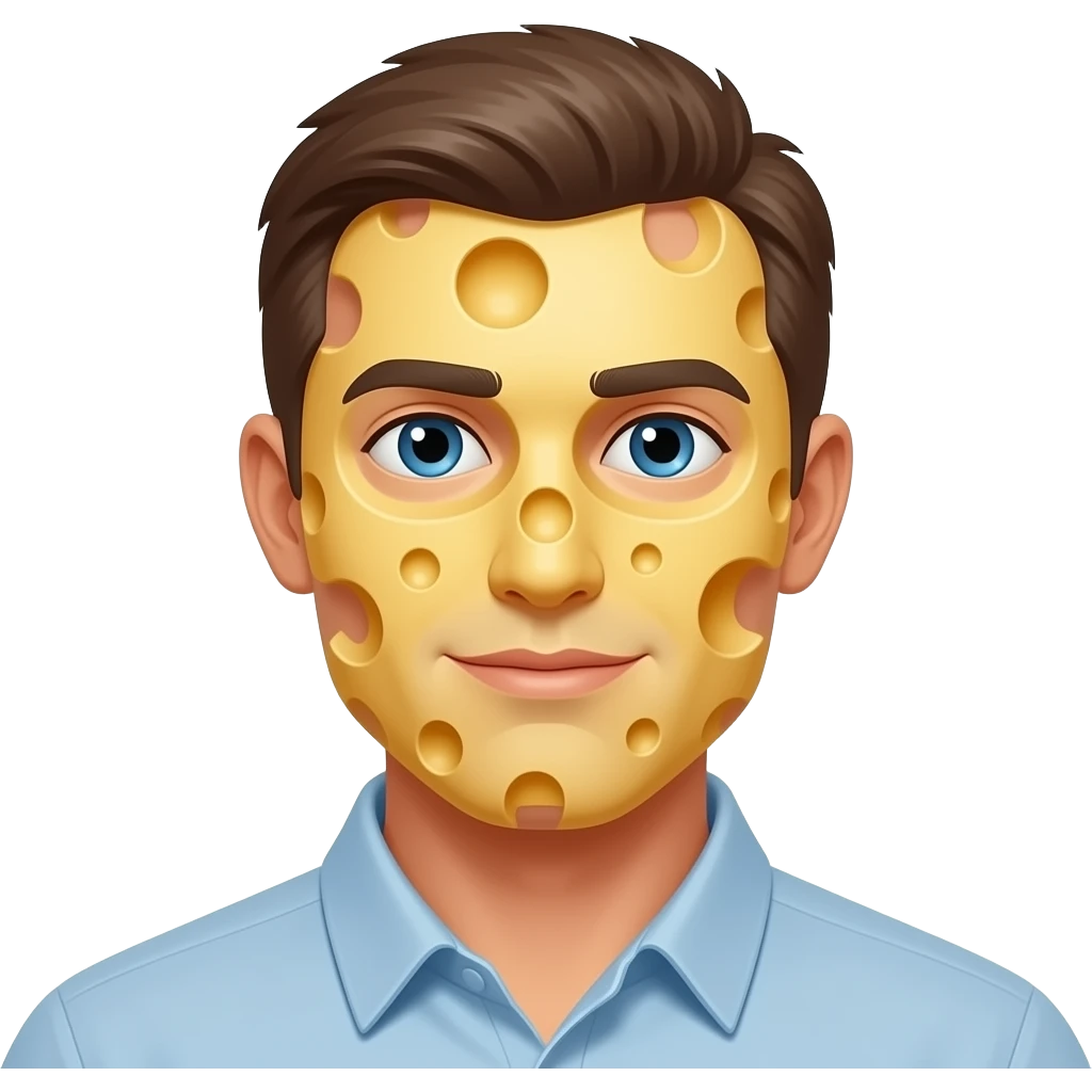 A man combined with cheese emoji