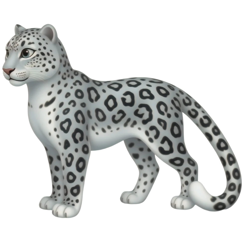 Snow leopard standing side view emoji