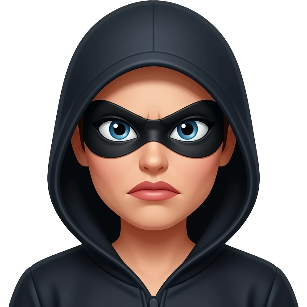 angry smiley only lips woman thief face emoji