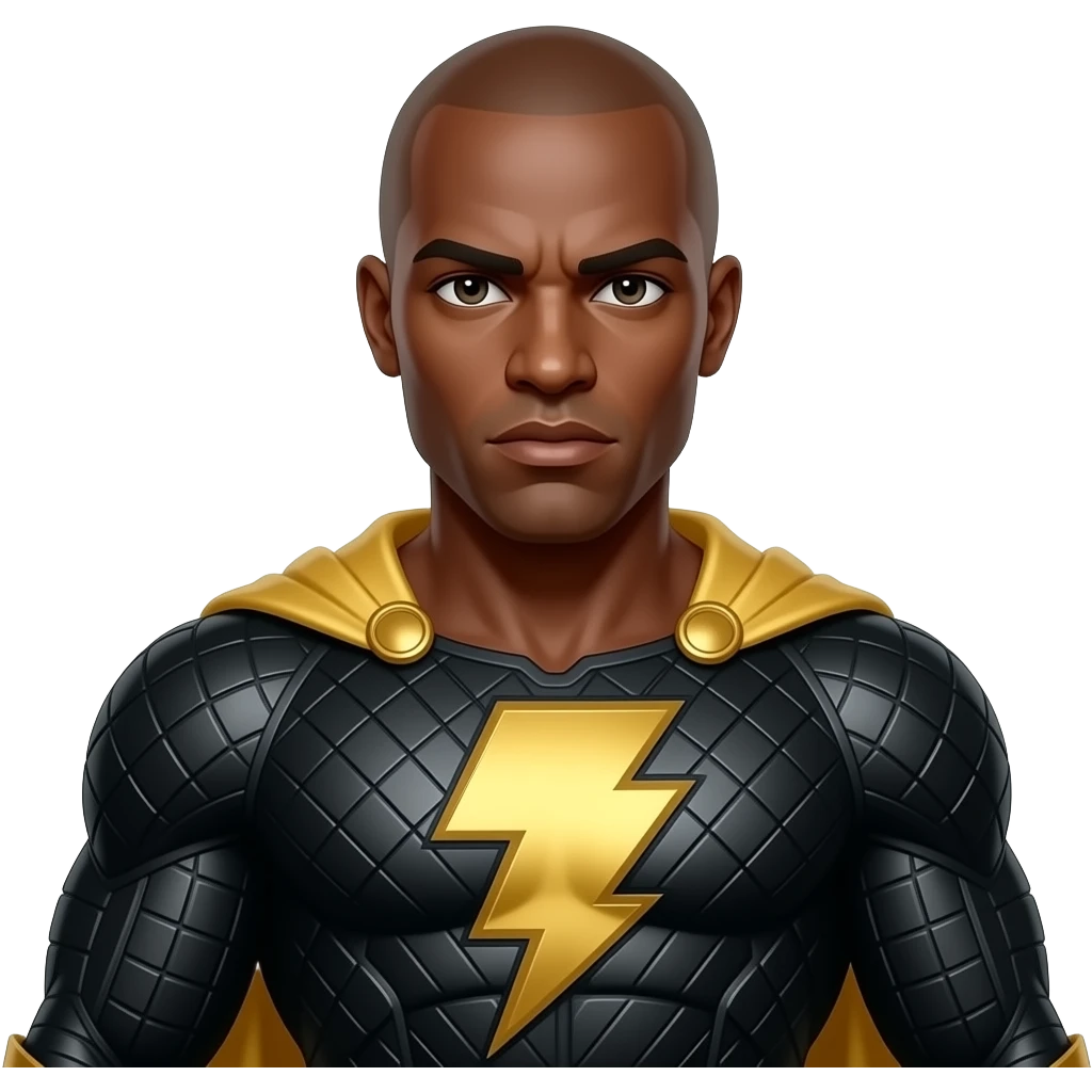 Create an emoji of  bald and fair skin black adam and rest of the details remaining the same emoji