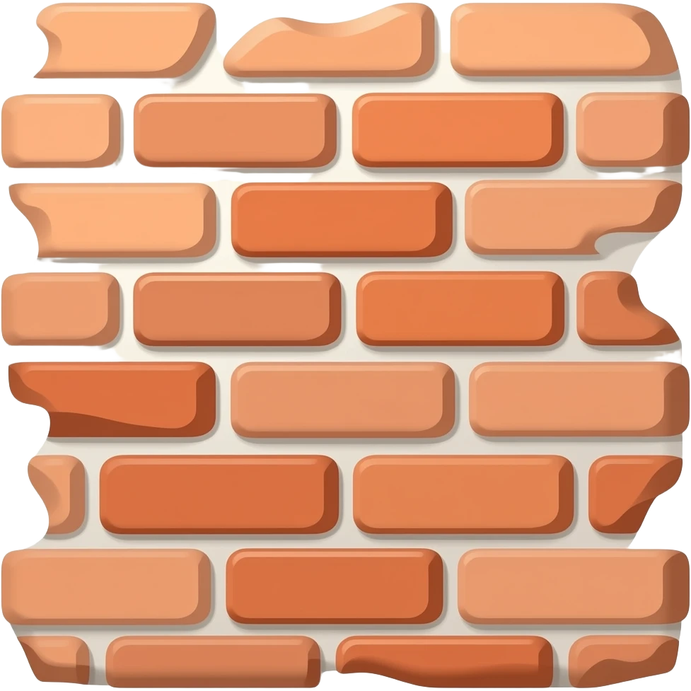 stylized irregular shaped wall bricks decal emoji
