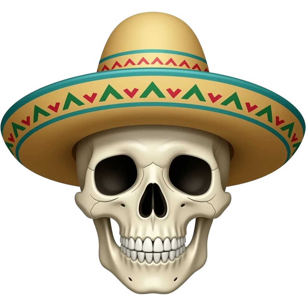 Skeleton with a messican hat emoji