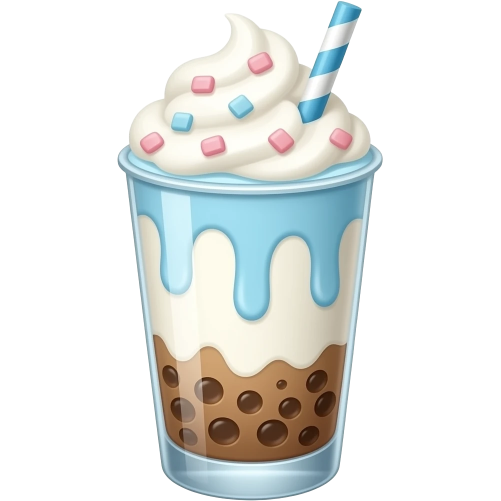 Milkshake with cotton candy emoji