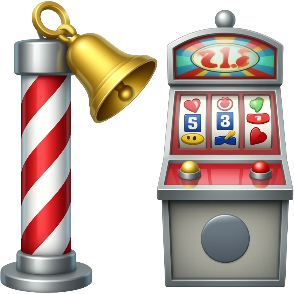 A high striker carnival game with the bell being rung emoji