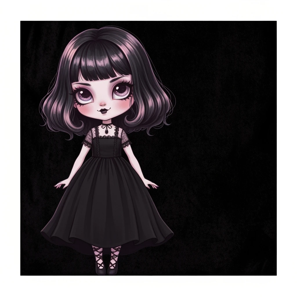goth banner, cute, expressive, minimal, no text, variation 2 emoji