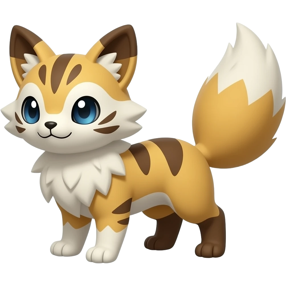 Meloetta-Vernid-Bobcat-Primagen-Fionbri-Trico-Protogen-hybrid-fusion-Fakémon-creature, full body emoji