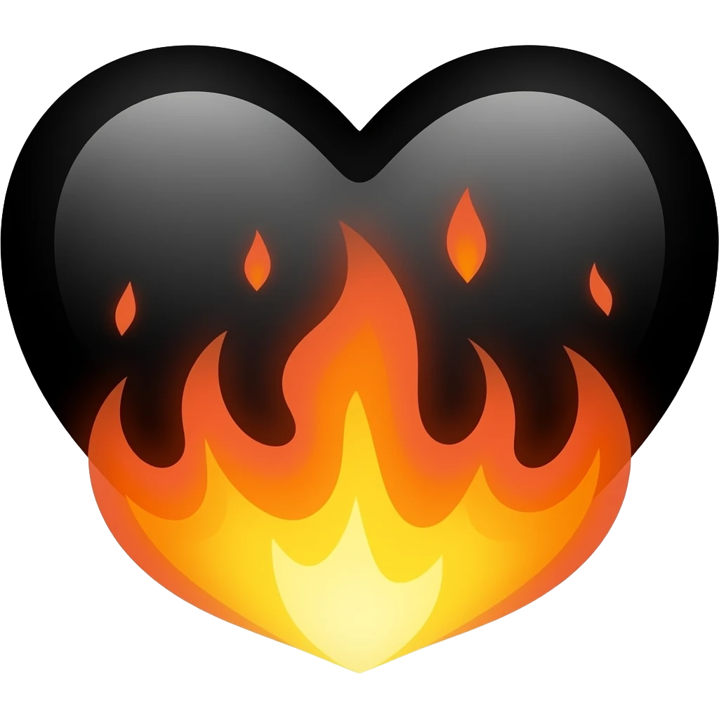 Black heart on fire emoji