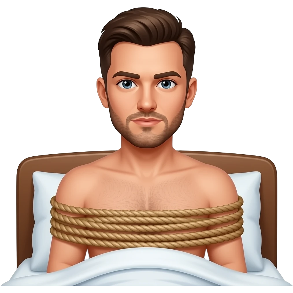 Bdsm husband tied down in bed emoji