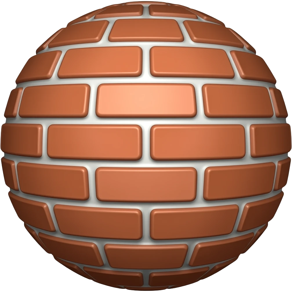 Brick ball with minimal grout joins emoji