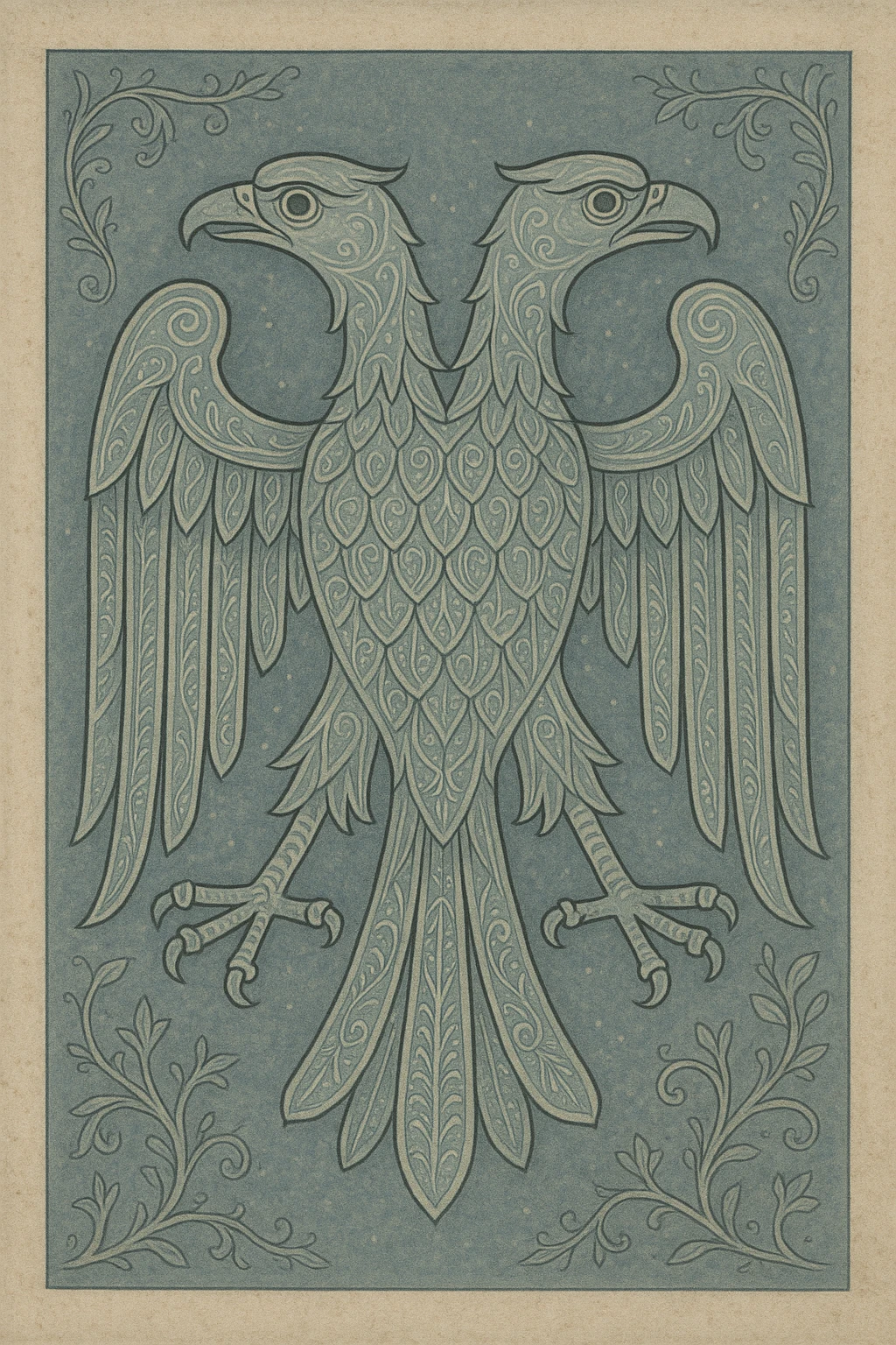 albanian eagle, traditional, detailed, ornate, no text emoji