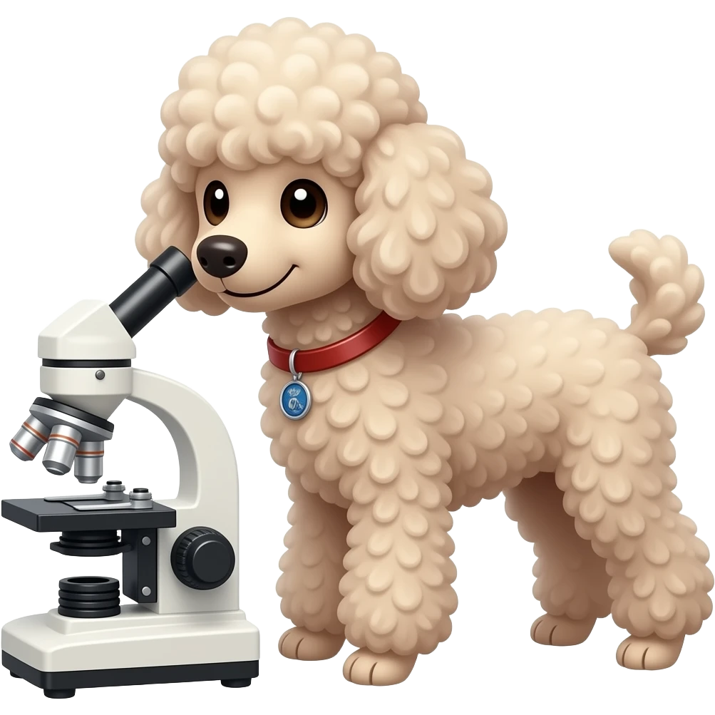 poodle using 🔬 emoji