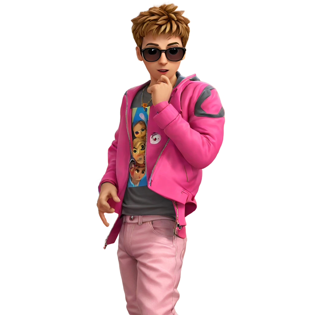 stylish boy in pink jacket emoji