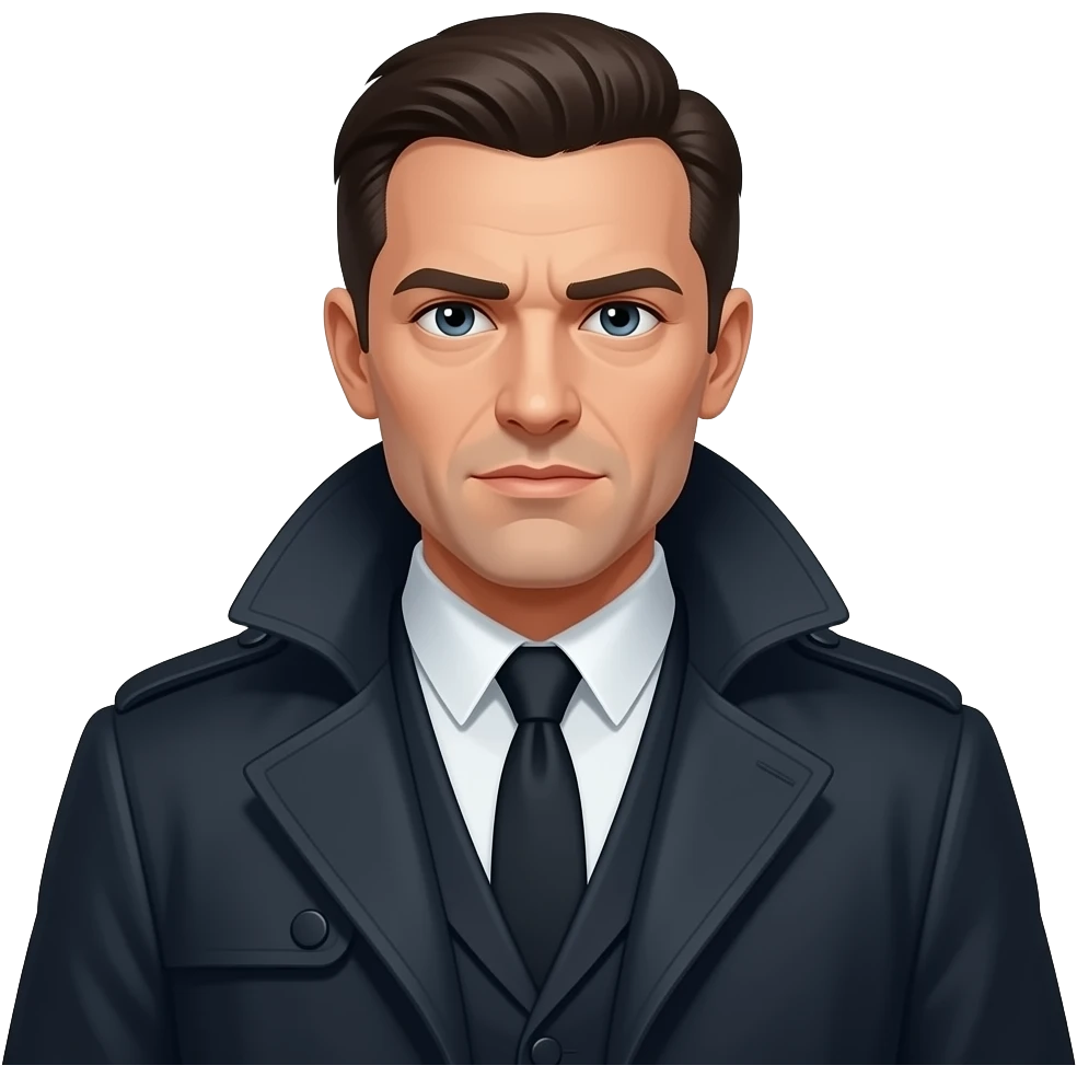 Make it more like it is standing up and make it darker and look like a detective emoji