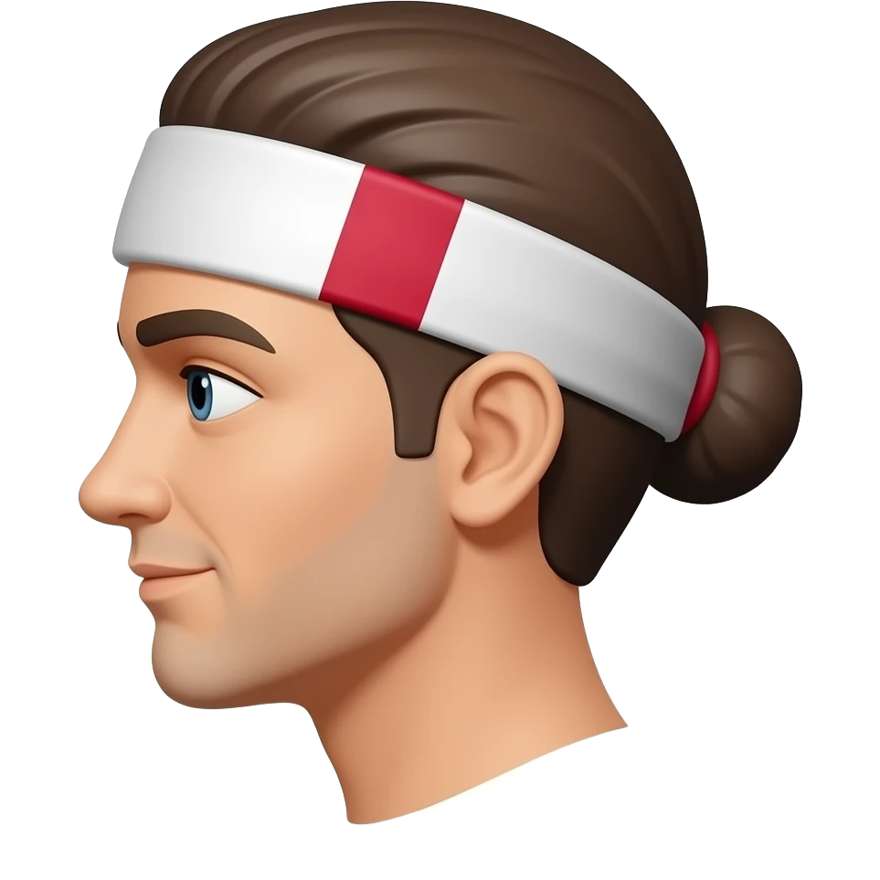 Drapeau Corse (fond blanc) avec une tête humaine de profil avec un bandeau dans les cheveux de profil emoji