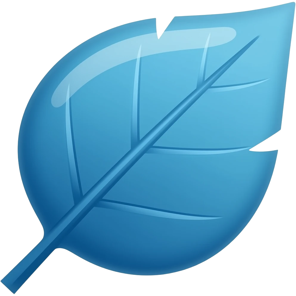 Blue leaf emoji
