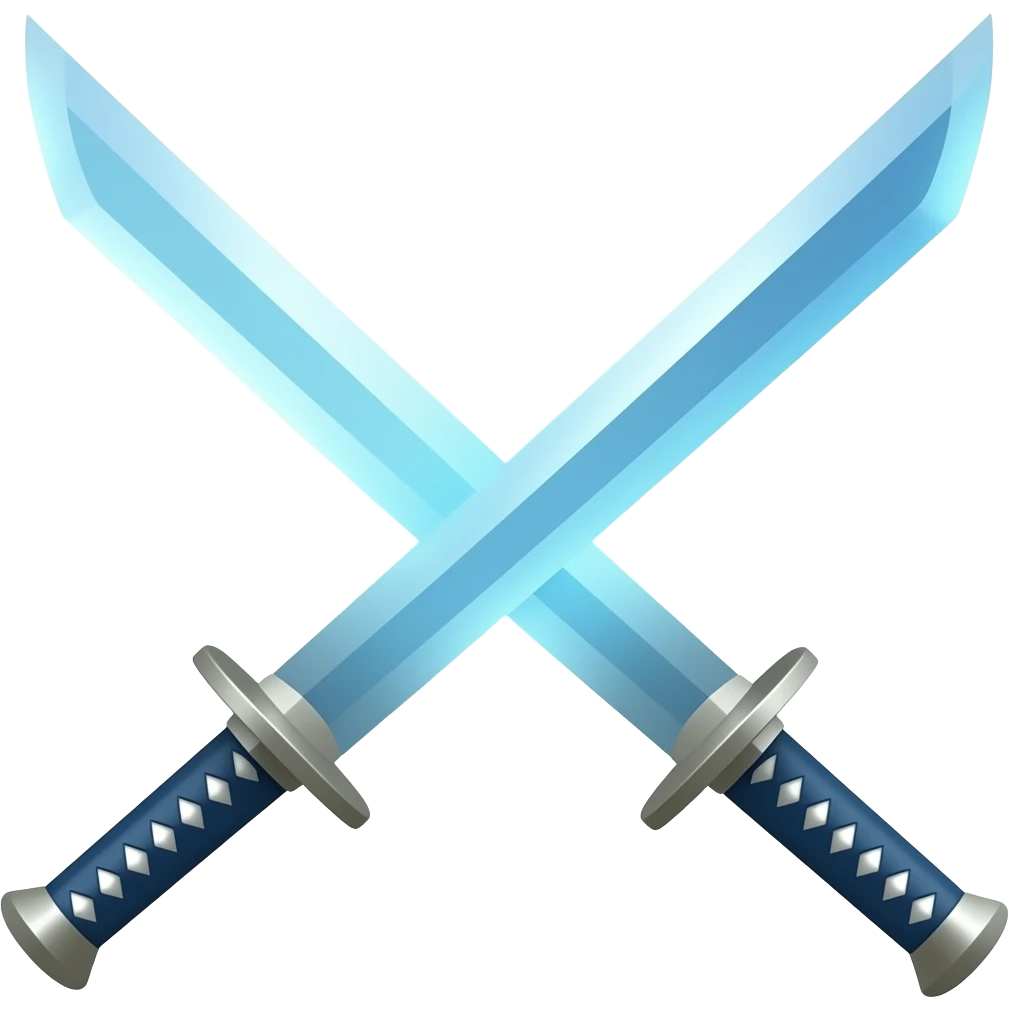 Blue hologram projection katana emoji