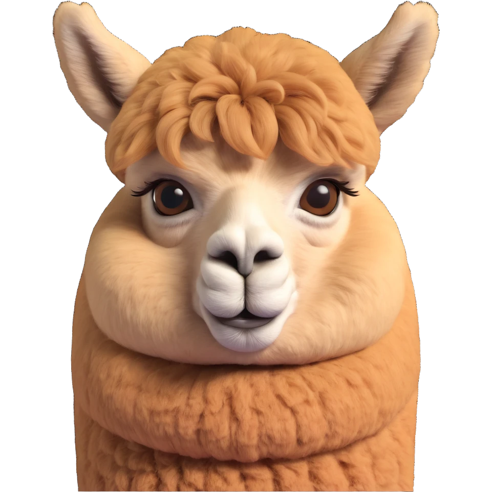 an alpaca thinking emoji