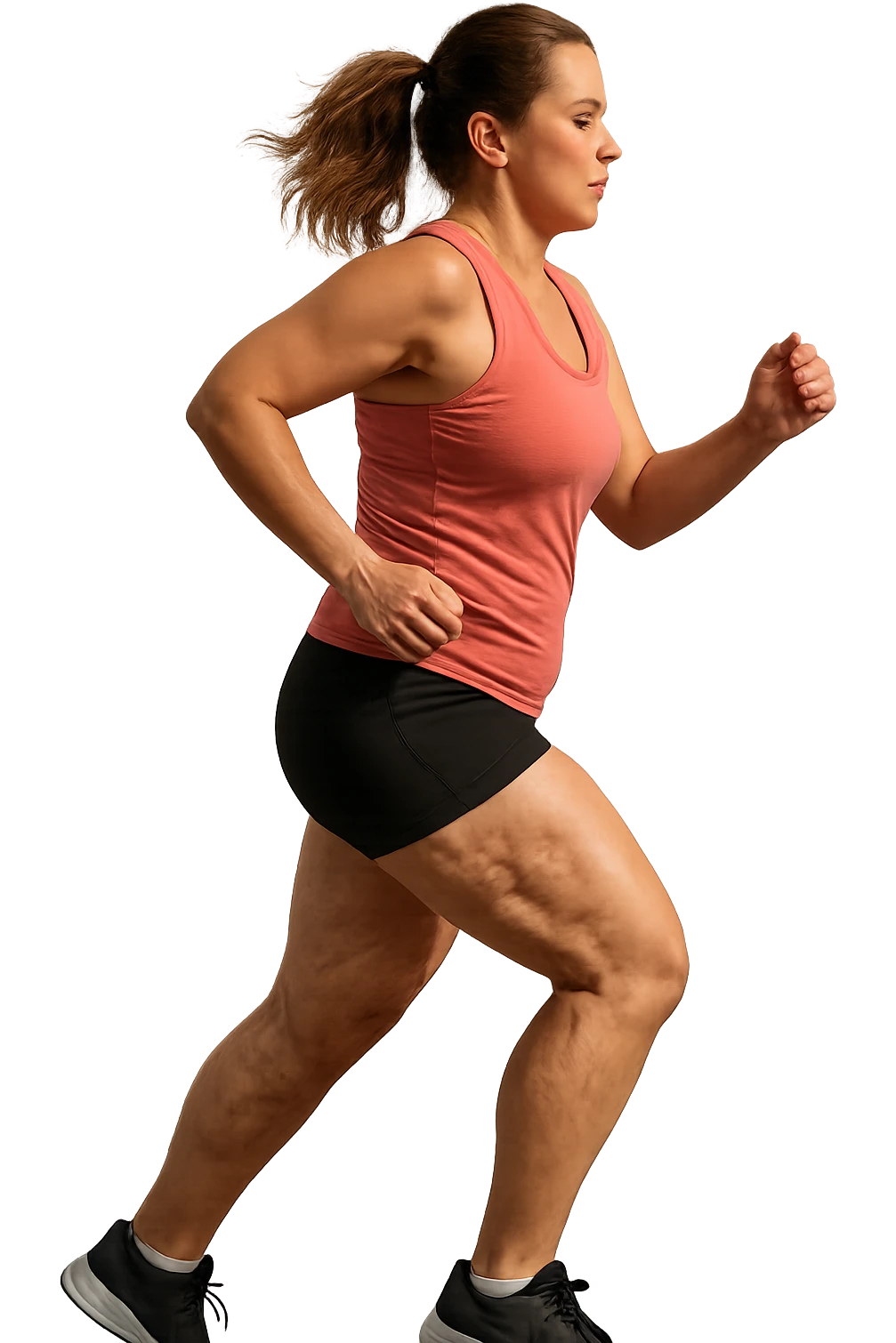 Donna che corre con cellulite emoji
