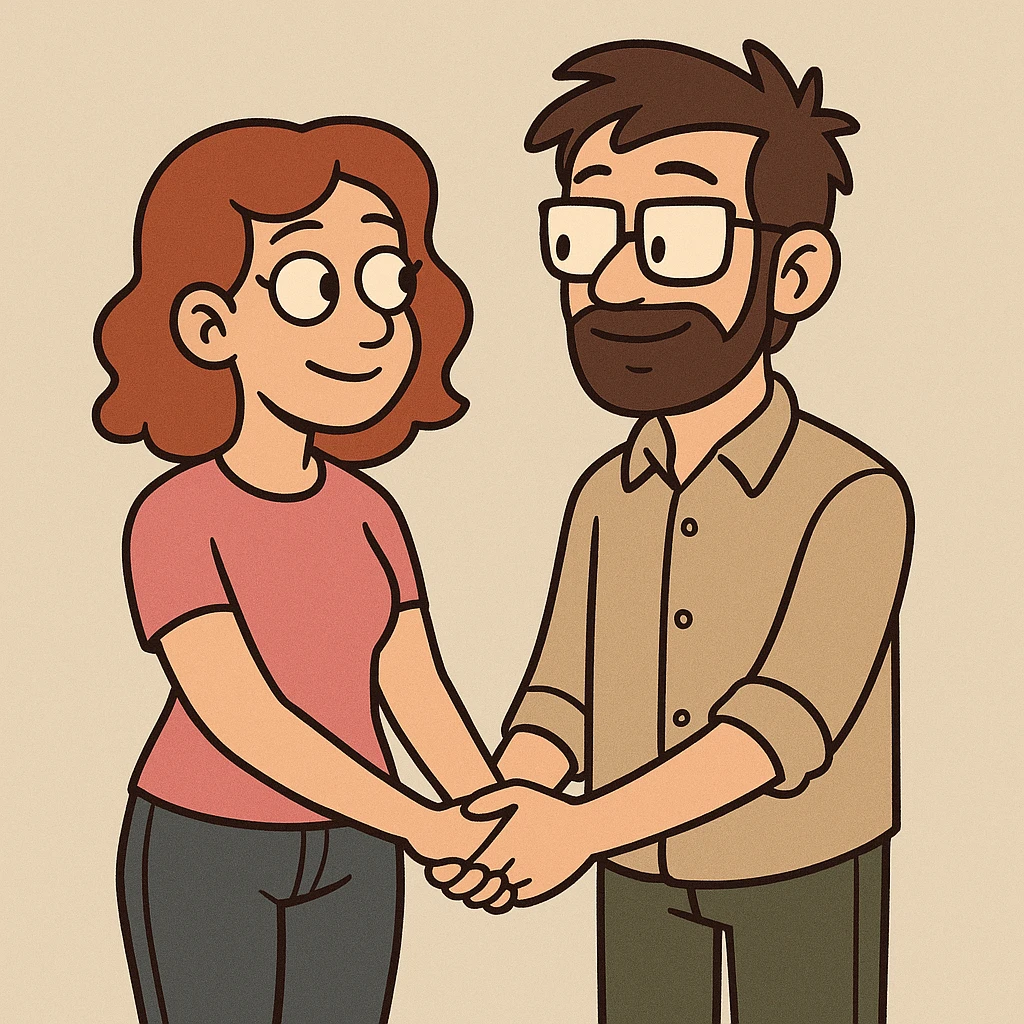 a couple holding hands, modern cartoon style emoji