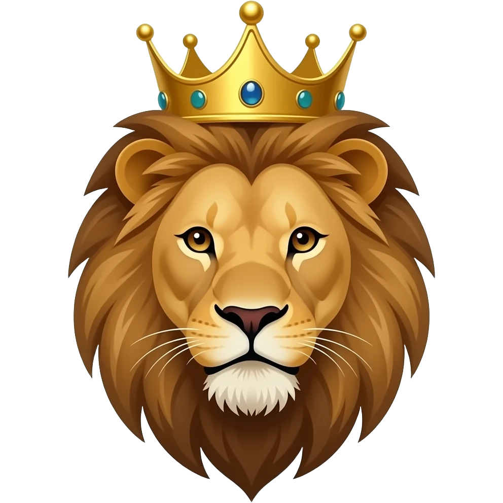 Lion with a crown with only its face emoji