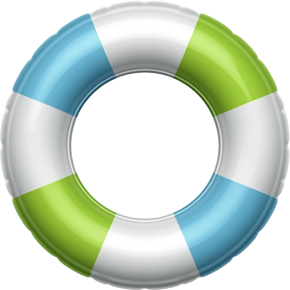 inflatable pool float object icon, colorful swimming ring, glossy plastic texture, summer vibe, 3D cartoon, mobile game icon style, centered, clean background, no text, no watermark, front view emoji