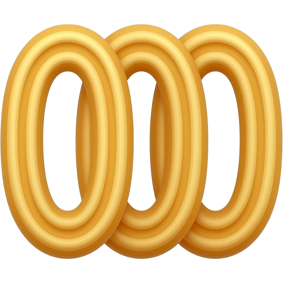 Create a simple churro emoji withe 3 overlapping churros emoji