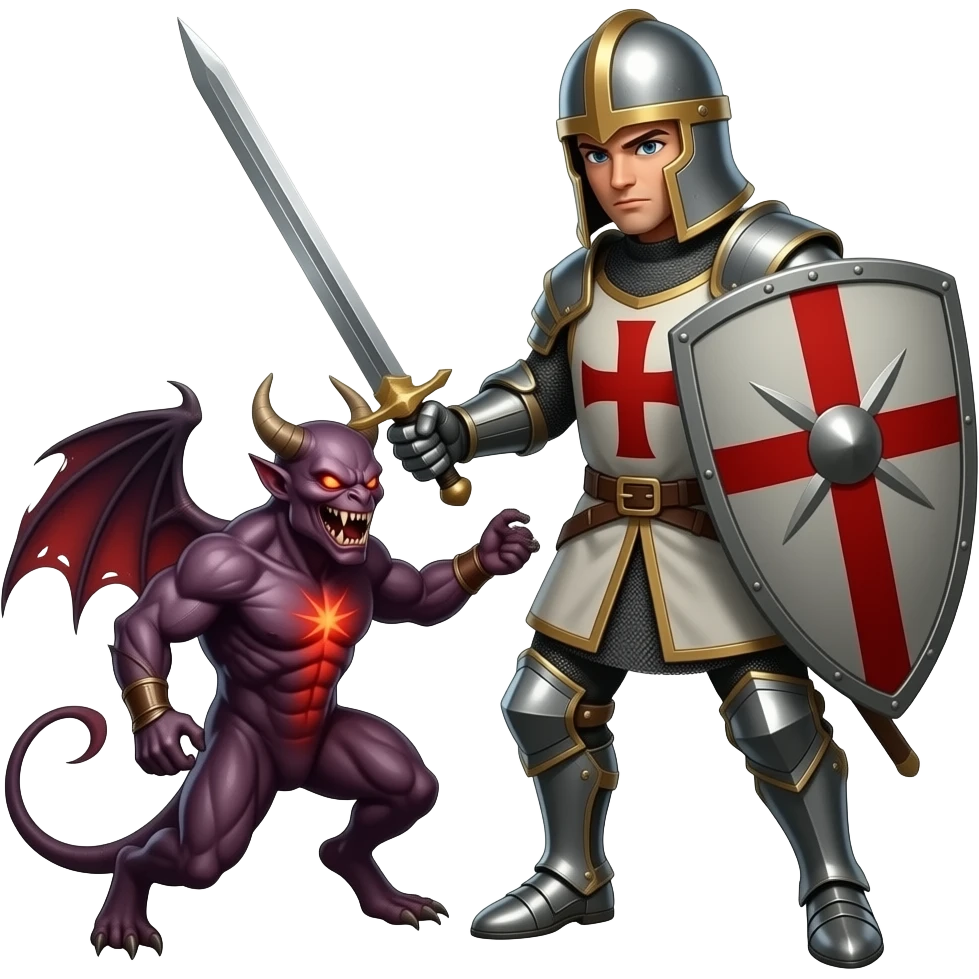 Crusader slays Demon emoji