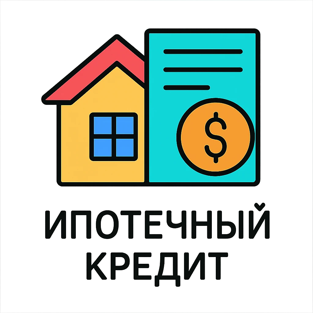 Ипотечный кредит. Линейный минималистичный рисунок  emoji