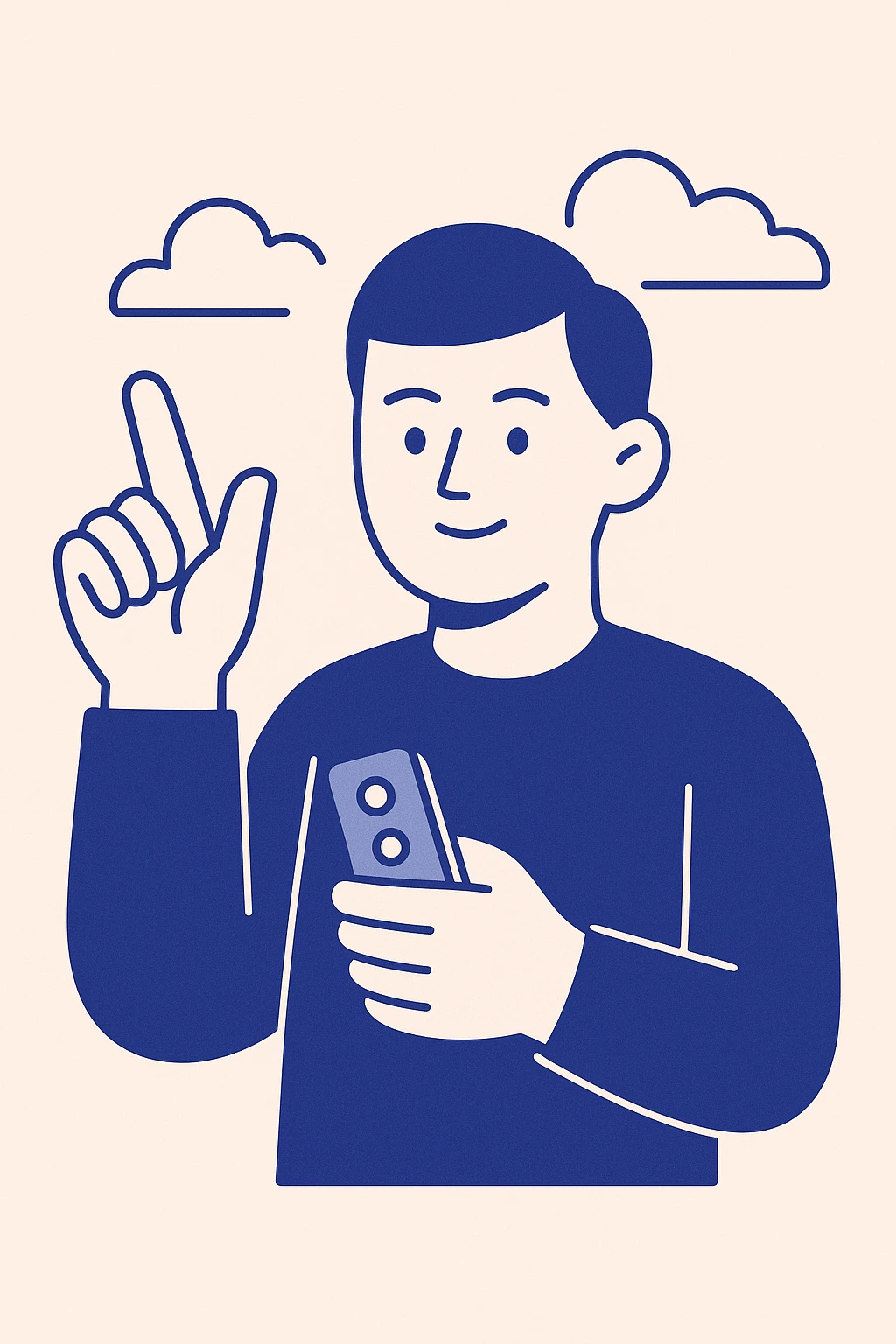 hand holding a clicker remote, index finger extended gesture, flat modern icon style emoji