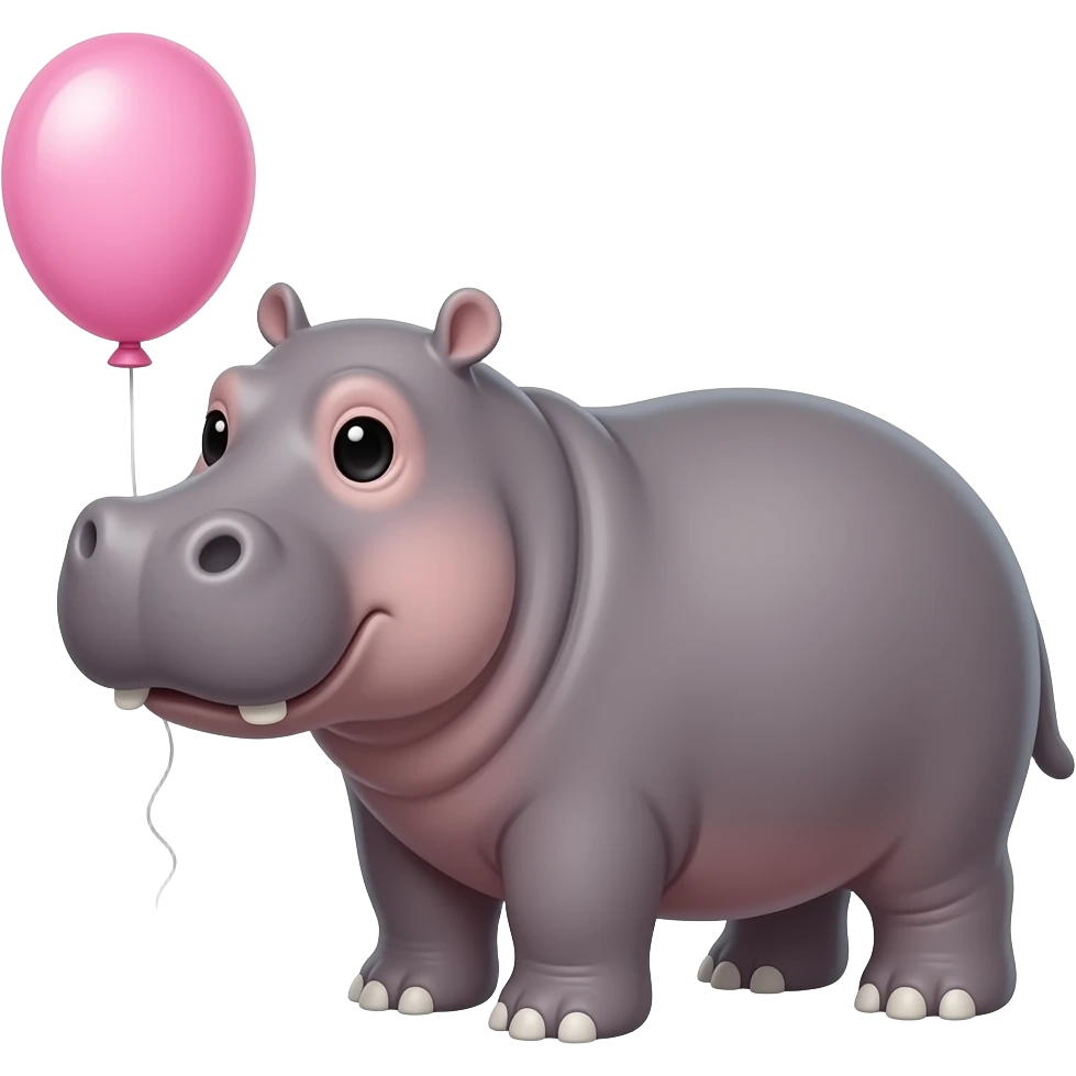 Custom iOS emoji with no blur and a white background. The topic of the emoji is "hippotito bonbipo". It MUST maintain the general apple iOS emoji style. emoji