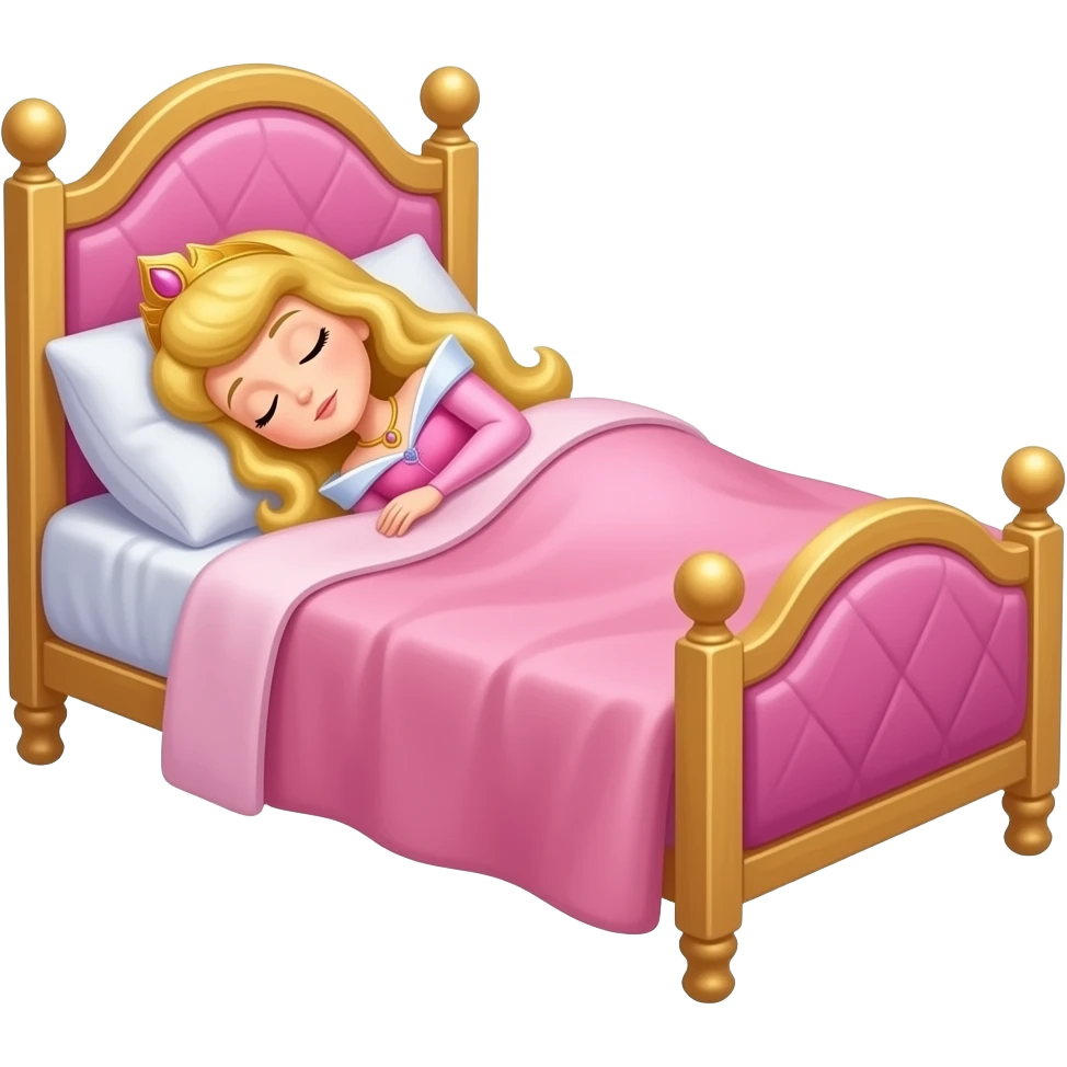 a sleeping princess on the bed Aurora, the sleeping beauty emoji
