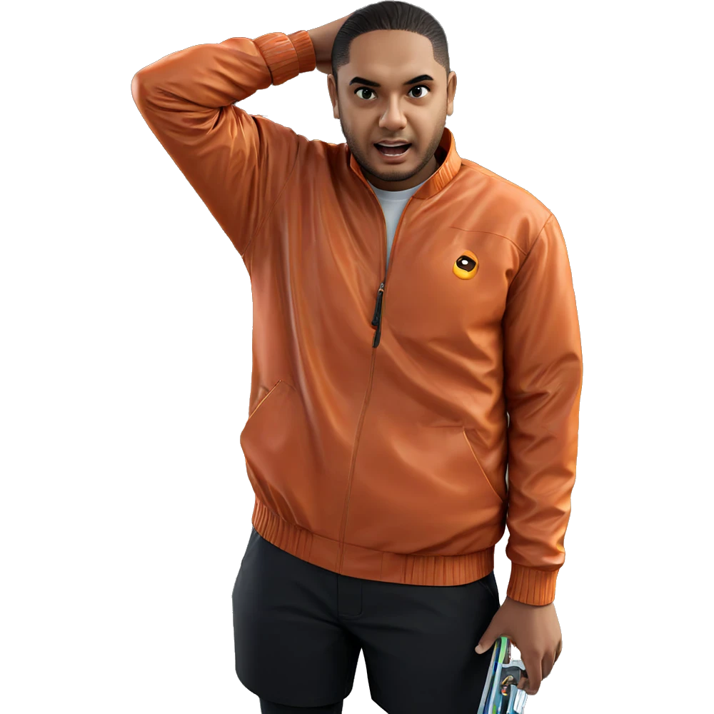 boy in orange jacket outdoors emoji