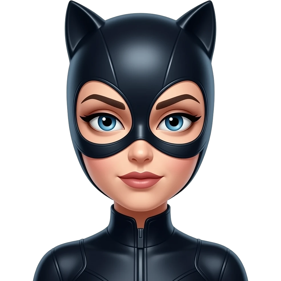 catwoman has dramatic eyebrows lift side eyes emoji