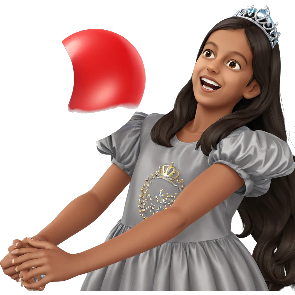 girl with balloon and tiara emoji