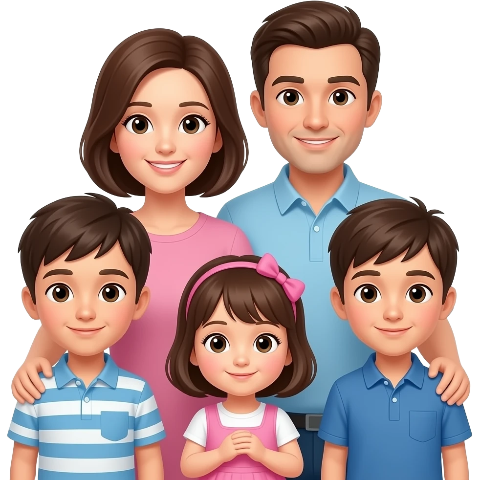 parents with two old boys and female baby emoji