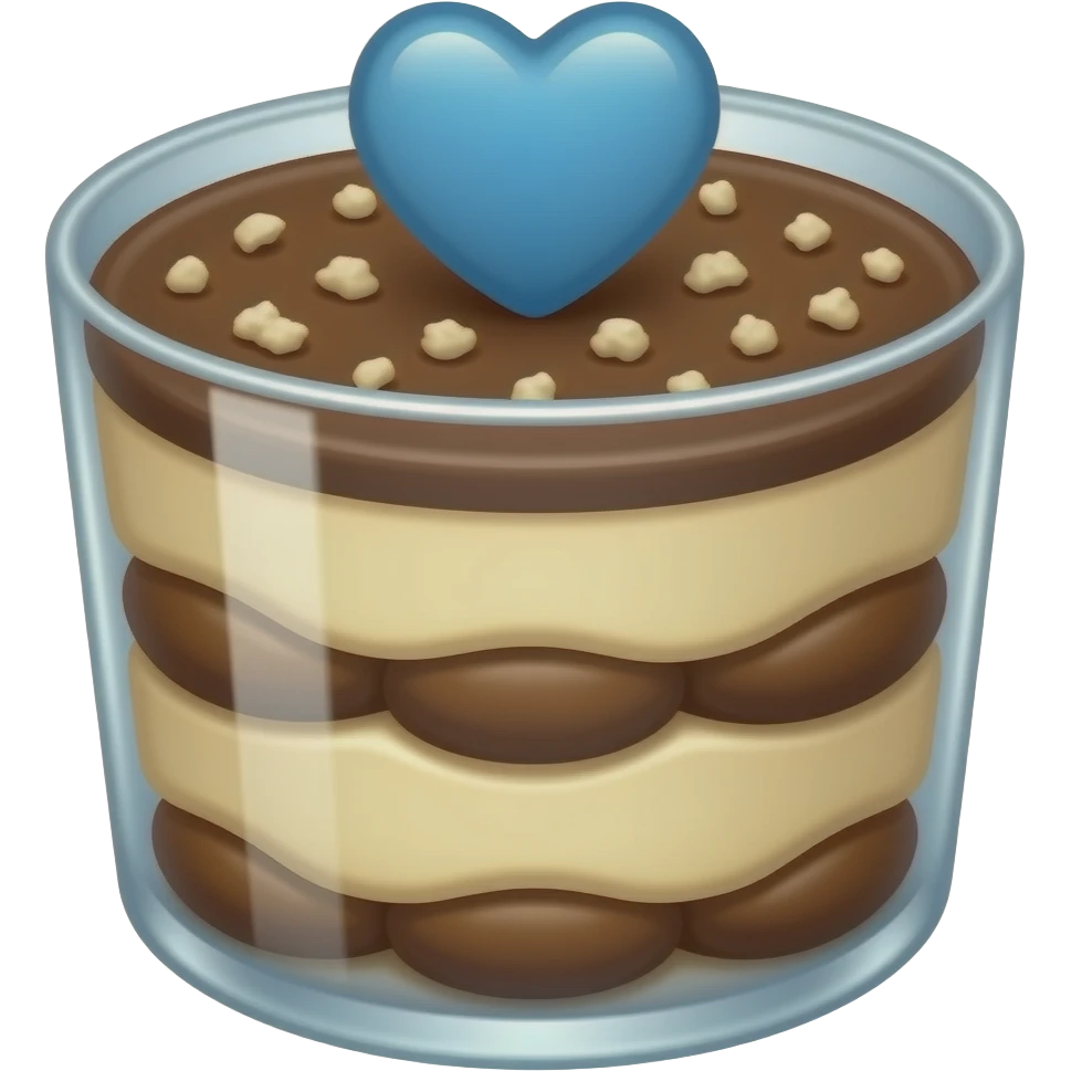 chocolate tiramisù in glass made with 🩵 emoji