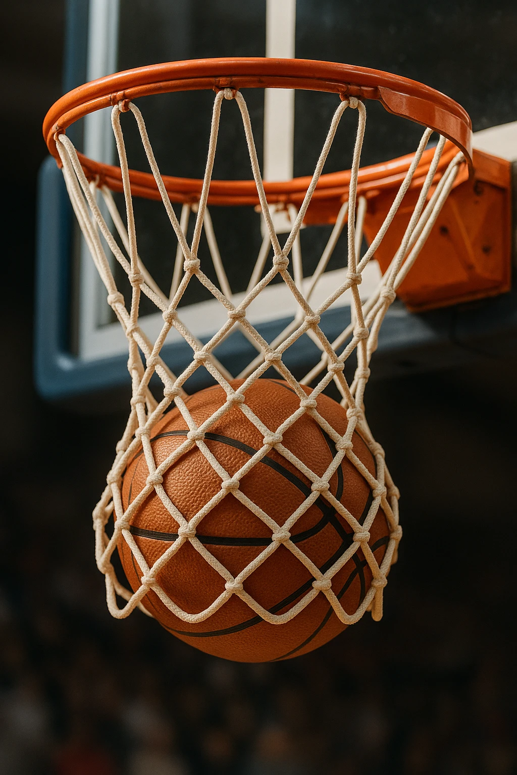 basketball in a hoop, 3D realistic style emoji