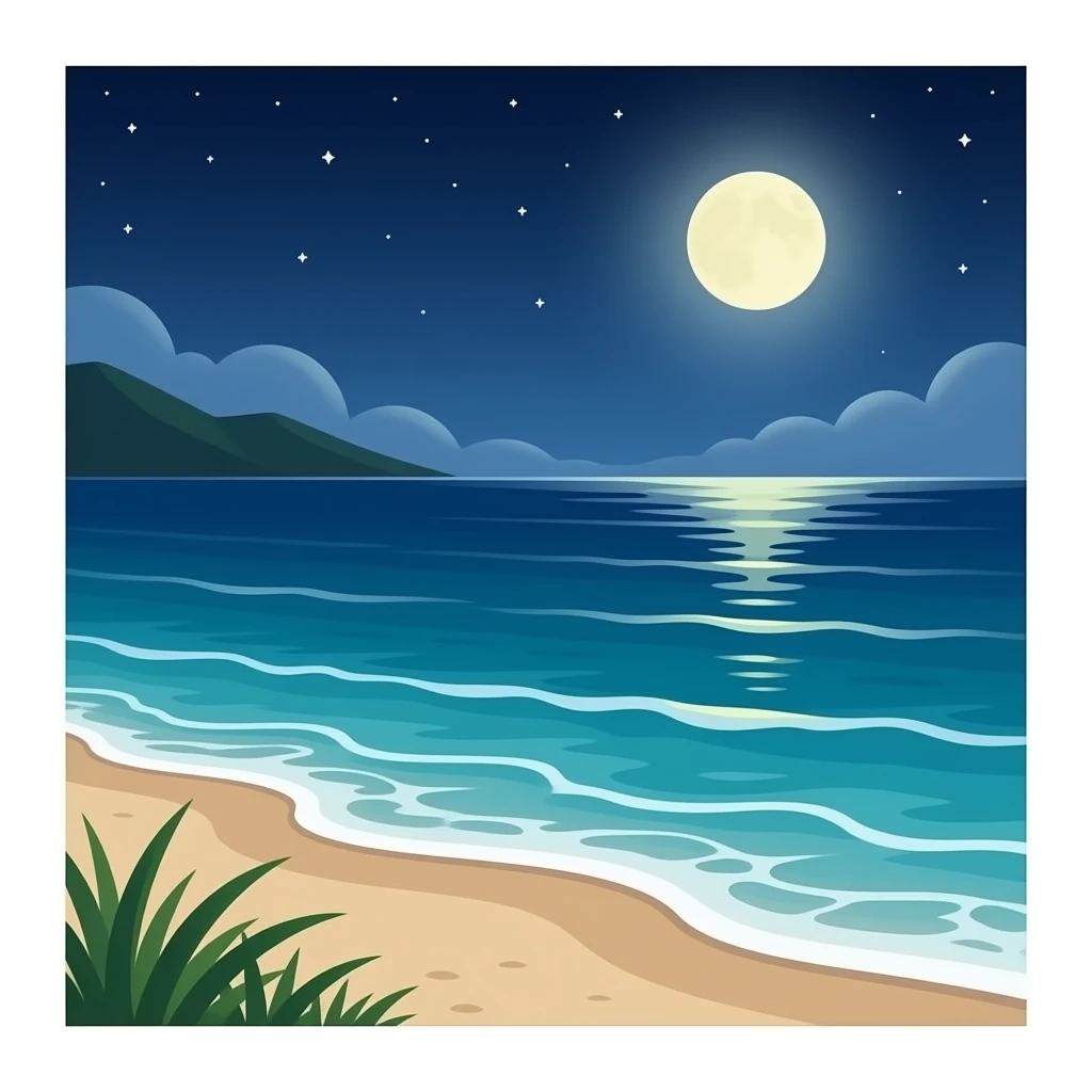 praia noite emoji