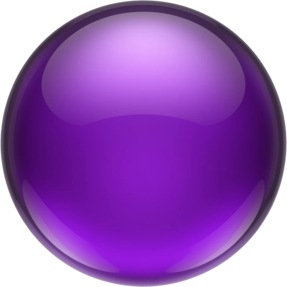 a 3D purple shiny reflective sphere emoji