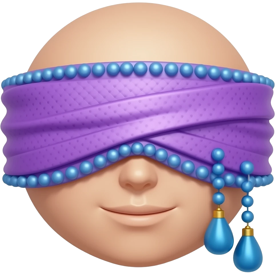 Purple Blindfold with Blue ornaments emoji