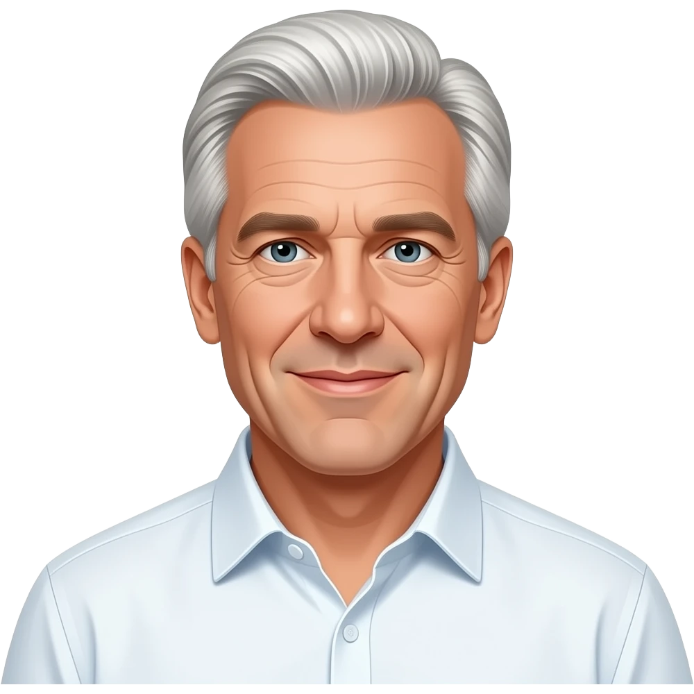 Jeffery Epstein white hair no suit white shirt emoji